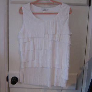 Winter White CJ Banks Layered Blouse